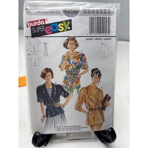 Burda Sewing Pattern 4256 Womens Jacket Size 10 12 14 16 18 20 22 Uncut Vintage